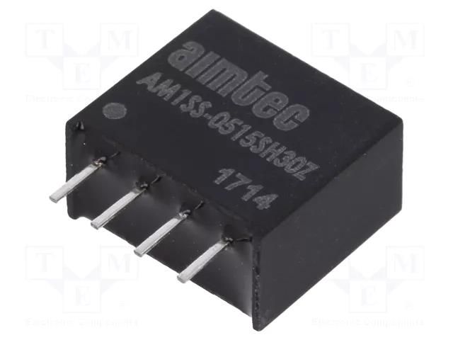 Converter: DC/DC; 1W; Uin: 4.5÷5.5VDC; Uout: 15VDC; Iout: 67mA; SIP4 AIMTEC AM1SS-0515SH30Z