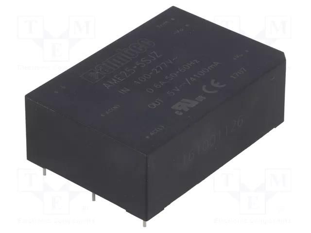 Converter: AC/DC; 25W; Uin: 85÷305VAC,100÷430VDC; Uout: 5VDC; 78% AIMTEC AME25-5SJZ