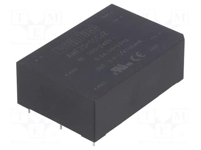 Converter: AC/DC; 25W; Uin: 85÷264VAC,120÷370VDC; Uout: 5VDC; 74% AIMTEC AME25-5SCJZ