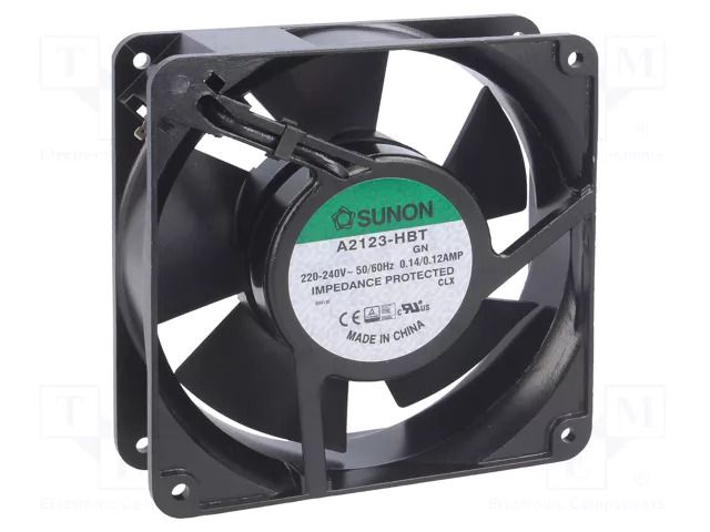 Fan: AC; axial; 230VAC; 120x120x38mm; 165m3/h(±10%); 45dBA; ball SUNON A2123HBT