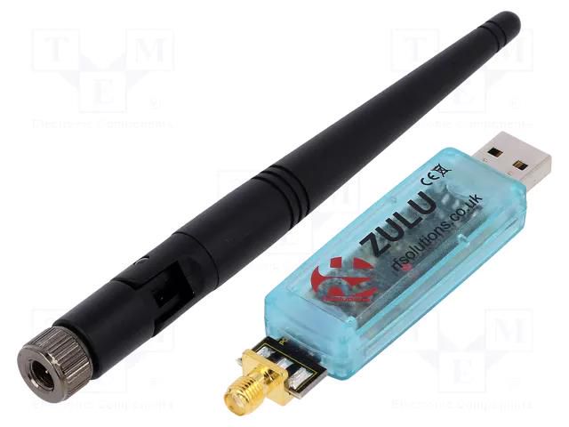 Module: RF; FM transceiver; 868MHz; USB; -121dBm; 2.4÷3.6VDC; 20dBm RF SOLUTIONS ZULUEVAL-DONGLE