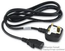 POWER CORD, IEC60320C-13, 2.5M, 10A, BLACK 17964