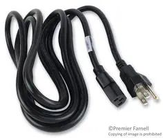 POWER CORD NEMA5-15P/IEC, 3M, 13A, BLACK 17503 10 B1