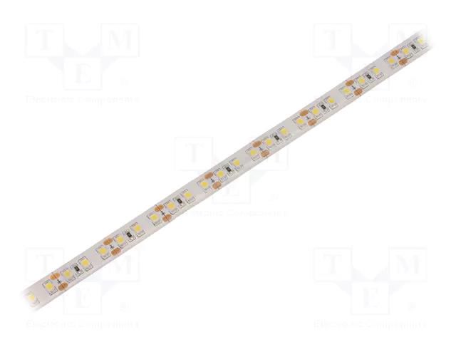 LED tape; white cold; 3528; LED/m: 120; 10mm; white PCB; IP65; 12VDC WISVA OPTOELECTRONICS HH-50KTI-3528FWAA