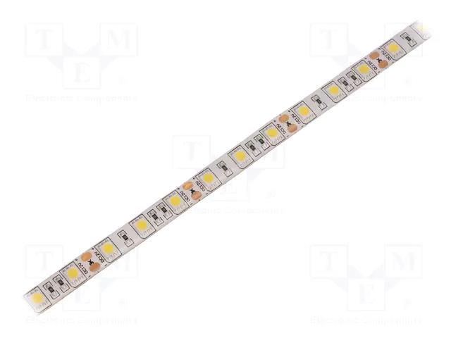 LED tape; white cold; 5050; LED/m: 60; 10mm; white PCB; IP65; 12VDC WISVA OPTOELECTRONICS HH-50KGI-5050FWAA