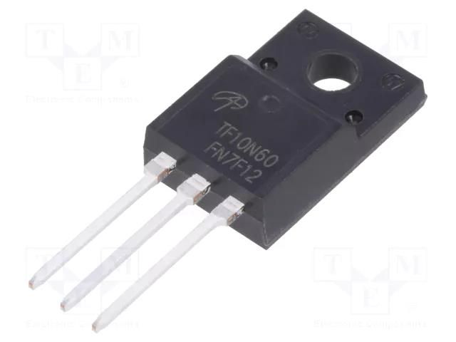 Transistor: N-MOSFET; unipolar; 600V; 6.4A; TO220F ALPHA & OMEGA SEMICONDUCTOR AOTF10N60