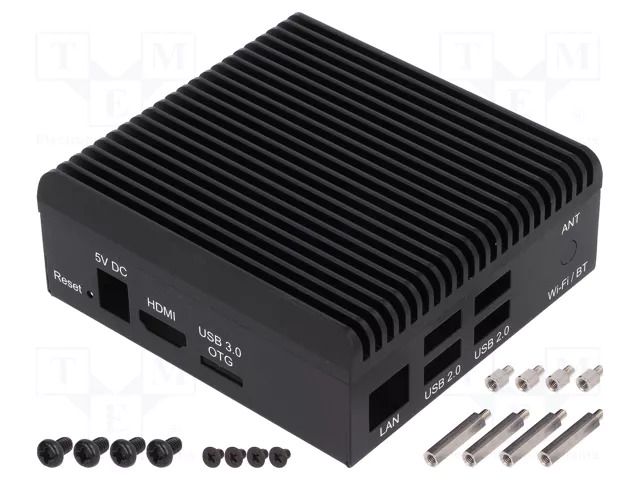 Enclosure: for computer; aluminium; black; X: 91mm; Y: 95mm; Z: 37mm AAEON UP-GWS01-A10-0001