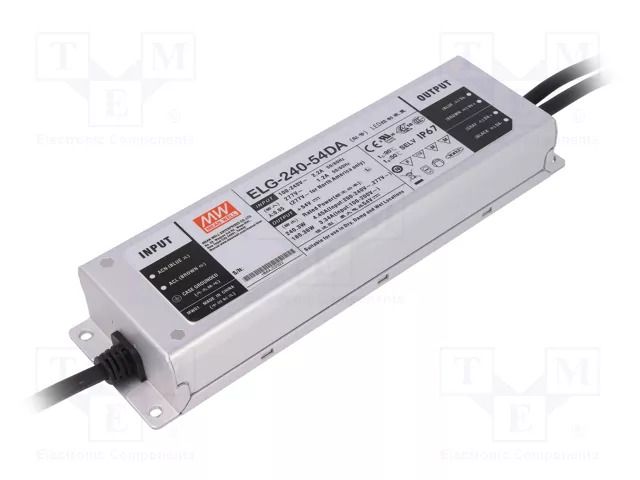 Power supply: switching; LED; 240W; 54VDC; 4.45A; 100÷305VAC; IP67 MEAN WELL ELG-240-54DA
