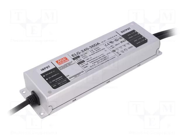 Power supply: switching; LED; 240W; 36VDC; 6.66A; 100÷305VAC; IP67 MEAN WELL ELG-240-36DA