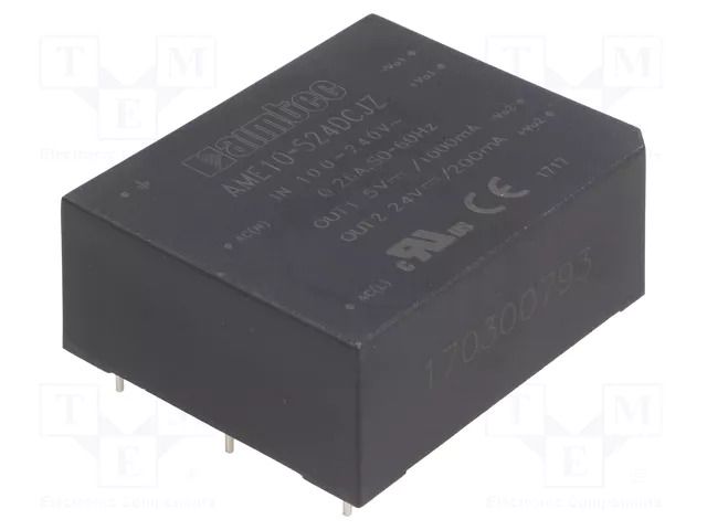 Converter: AC/DC; 10W; Uin: 85÷264VAC,120÷370VDC; Uout: 5VDC; 81% AIMTEC AME10-524DCJZ