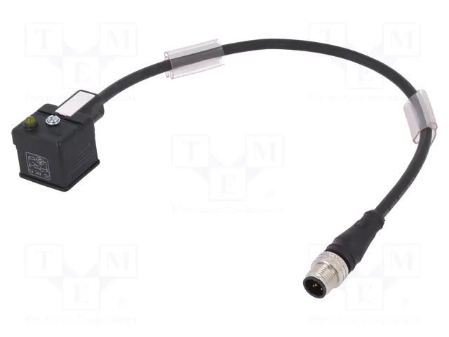 Adapter cable; DIN 43650 plug,M12 male; PIN: 3; IP67; 0.3m; 3A IFM ELECTRONIC E11416