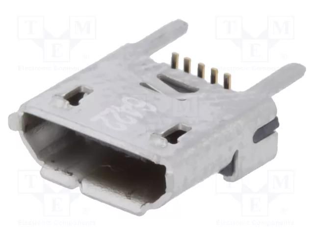 Connector: USB B micro; socket; on PCBs; SMT; PIN: 5; vertical MOLEX MX-105133-0011/C