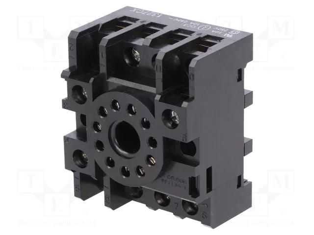 Socket; for DIN rail mounting; Electr.connect: round socket; MKS OMRON PF113A-E