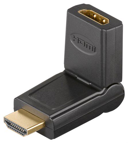 HDMI™ Adapter 180°, 4K/60Hz, black - HDMI™ connector male (type A) > HDMI™ female (Type A) 51721