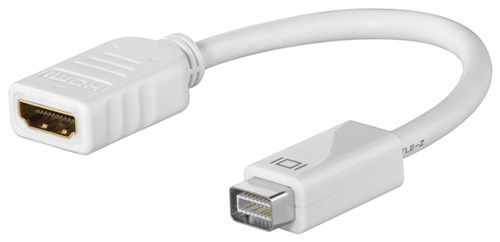 Standard Mini DVI/HDMI™ Adapter Cable, 0.1 m, white - Mini DVI plug > HDMI™ female (Type A) 51745