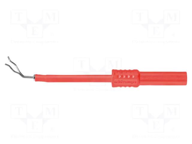 Measuring tip; 1A; red; Socket size: 4mm; Plating: nickel plated SCHÜTZINGER ZPK8188NI-RT