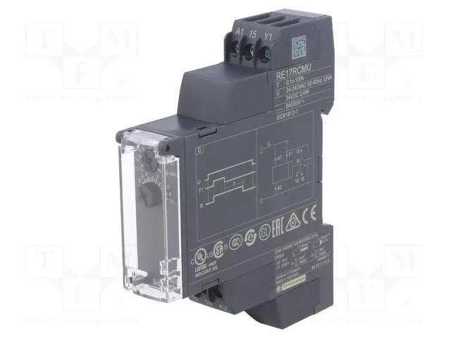 Timer; 0,1s÷100h; SPDT; 250VAC/8A; Usup: 24÷240VAC; 24VDC; -20÷60°C SCHNEIDER ELECTRIC RE17RCMU