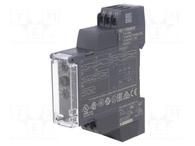 Timer; 0,1s÷100h; SPDT; 250VAC/8A; Usup: 12÷240VAC; 12÷240VDC; IP20 SCHNEIDER ELECTRIC RE17RMMW