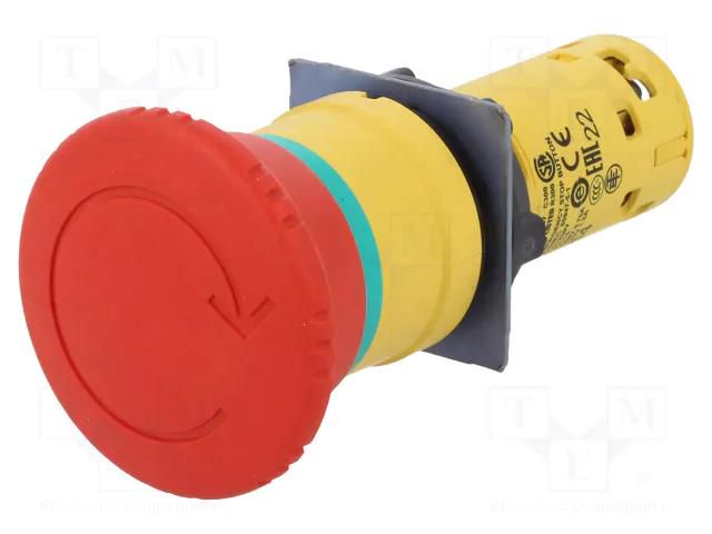 Switch: emergency stop; 22mm; Stabl.pos: 2; NC + NO; red; none; IP54 SCHNEIDER ELECTRIC XB7NS8445