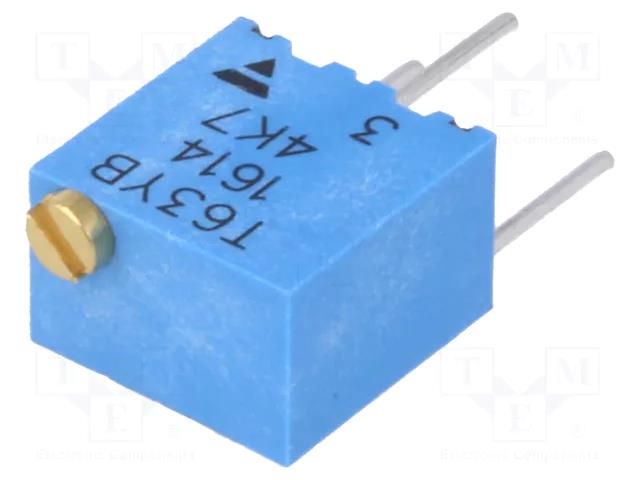 Potentiometer: mounting; multiturn; 4.7kΩ; 250mW; ±10%; linear VISHAY T63YB4K7