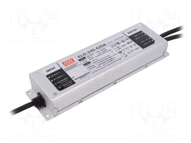 Power supply: switching; LED; 240W; 42VDC; 5.71A; 100÷305VAC; IP67 MEAN WELL ELG-240-42DA