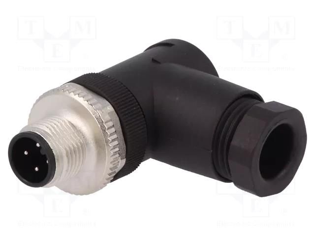 Connector: M12; plug; PIN: 4; male; angled 90°; IP67; screw terminal MURRELEKTRONIK 7000-12861-0000000