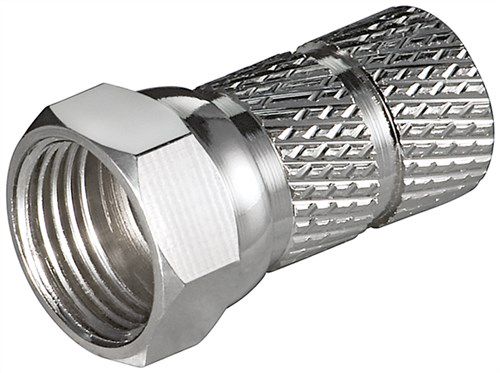 Twist-On F-Connector 6.5 mm, copper - twist-on adapter made of zinc with nickel contacts 51863