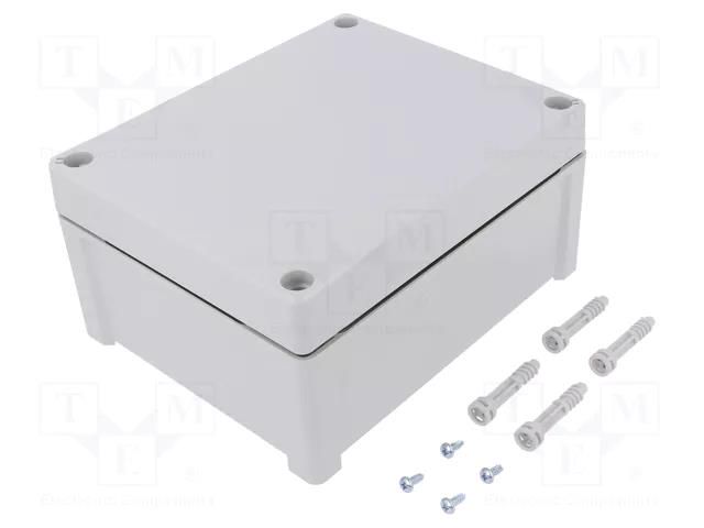 Enclosure: multipurpose; X: 163mm; Y: 201mm; Z: 98mm; TEMPO; ABS; grey FIBOX TA201610