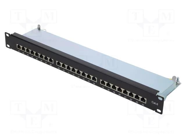 Connector: RJ45; patch panel; Cat: 6; rack; black; Height: 1U LOGILINK LOG-NP0048