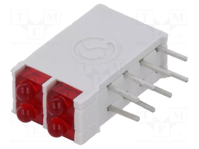 LED; in housing; 1.8mm; No.of diodes: 4; red; 10mA; 38°; 13mcd; 2VDC SIGNAL-CONSTRUCT DBI02300