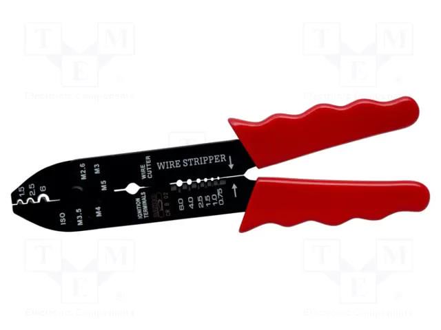 Tool: multifunction wire stripper and crimp tool; Wire: round BAHCO SA.CRB02