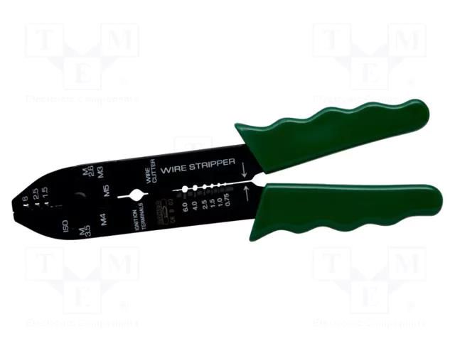 Tool: multifunction wire stripper and crimp tool; Wire: round BAHCO SA.CRB03