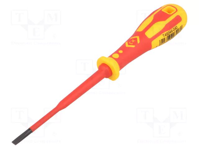 Screwdriver: insulated; slim; slot; 4x0.8mm; Blade length: 100mm C.K CK-49244/4.0