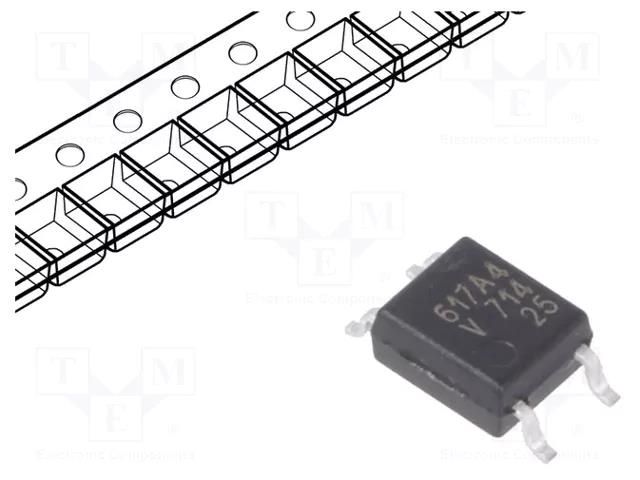 Optocoupler; SMD; Ch: 1; OUT: transistor; Uinsul: 3.75kV; Uce: 80V VISHAY VOM617A-4T