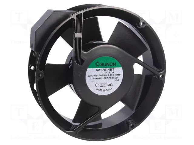 Fan: AC; axial; 230VAC; Ø171x51mm; 345m3/h; 51dBA; ball; 2800rpm SUNON A2175HBT-TC.R
