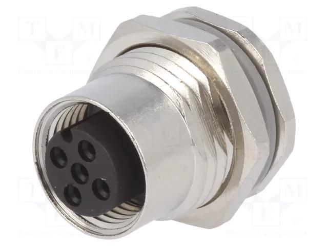 Connector: M12; socket; PIN: 3; female; 250V; straight; IP67; 4A TE Connectivity T4131012031-000