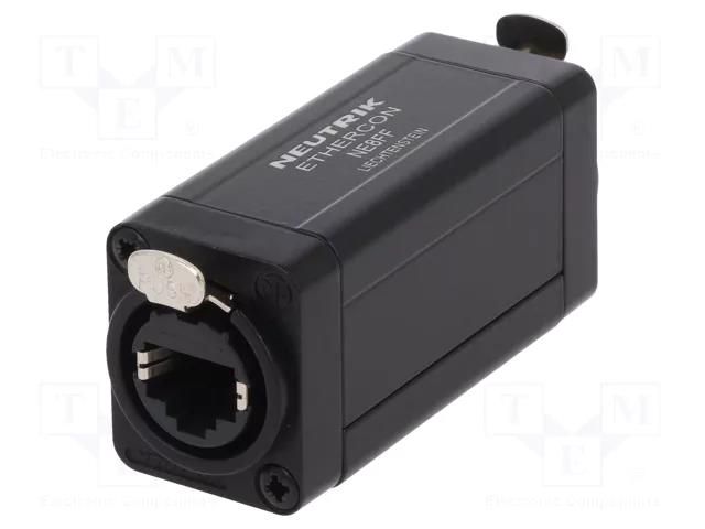 Coupler; socket; etherCON; RJ45 socket,both sides; Colour: black NEUTRIK NTR-NE8FF