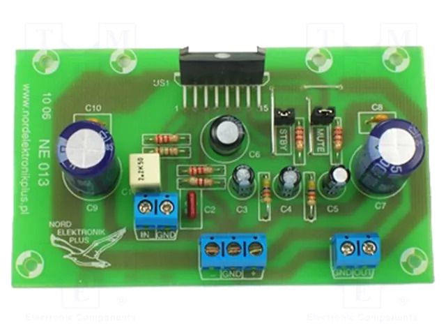 Mono amplifier; 24VDC; 100W; Ch: 1; IC: TDA7294; 775mV Nord Elektronik Plus ZSM-NE013