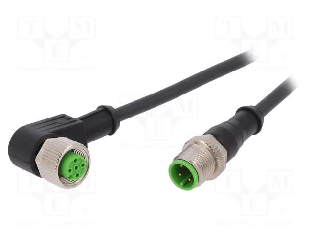Cable: for sensors/automation; M12; PIN: 4; 2m; 250VDC; 250VAC; 4A MURRELEKTRONIK 7000-40121-6340200
