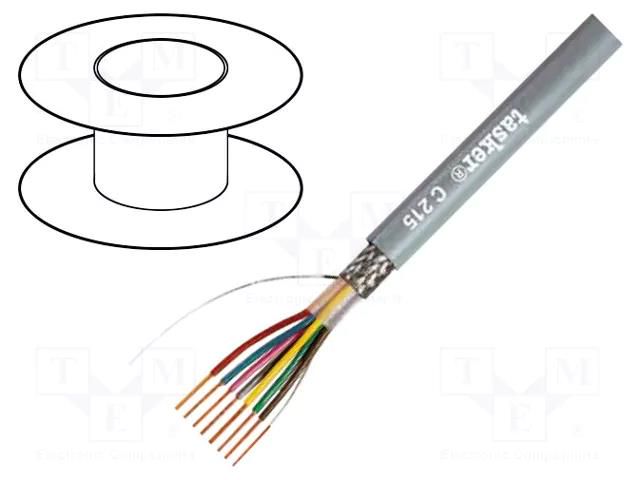 Wire; LiY-CY; 4x0.25mm2; shielded,tinned copper braid; PVC; grey TASKER TAS-C212