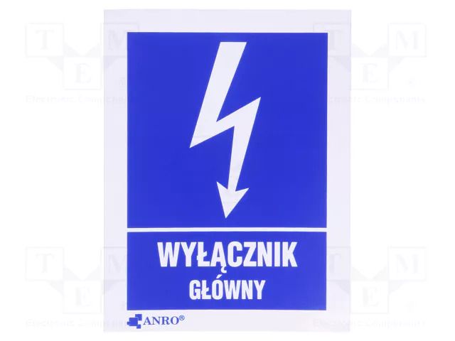 Safety sign; informative; self-adhesive folie; W: 52mm; H: 74mm ANRO 1EIA/Q1/F