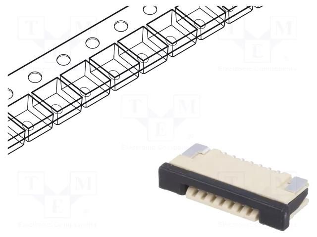 Connector: FFC/FPC; PIN: 7; horizontal,bottom contacts,ZIF; SMD JOINT TECH F1003WR-S-07PB