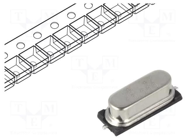 Resonator: quartz; 15.36MHz; ±30ppm; 20pF; SMD; HC49SMD SR PASSIVES 15.36M-49SMD-SR