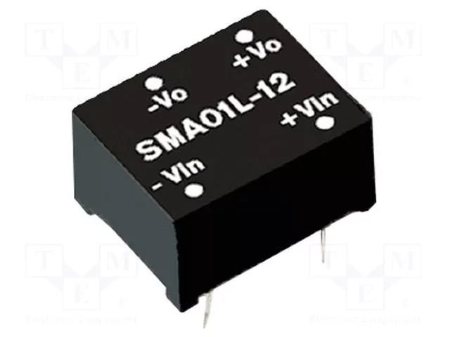 Converter: DC/DC; 1W; Uin: 21.6÷26.4VDC; Uout: 12VDC; Iout: 84mA; THT MEAN WELL SMA01N-12