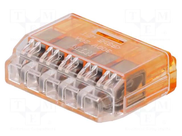 Quick splice; QLX; 20A; 300V; spring clamp; Contacts: copper; 12mm NICHIFU QLX5-OCL