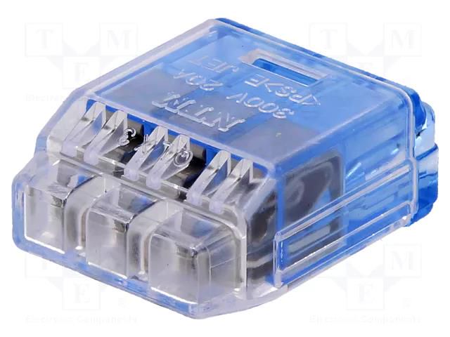 Quick splice; QLX; 20A; 300V; spring clamp; Contacts: copper; blue NICHIFU QLX3-BCL