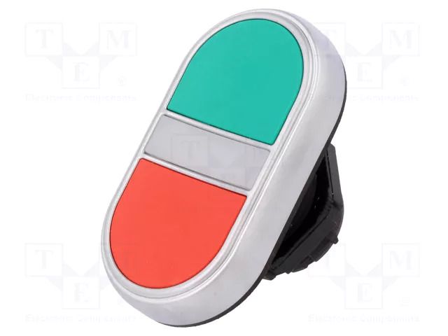 Switch: double; 22mm; Stabl.pos: 1; green/red; IP66; flat; Platinum LOVATO ELECTRIC LPCBL7113