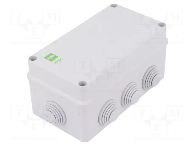 Enclosure: junction box; X: 95mm; Y: 156mm; Z: 68mm; IP55; grey ELEKTRO-PLAST NASIELSK EPN-2705-02