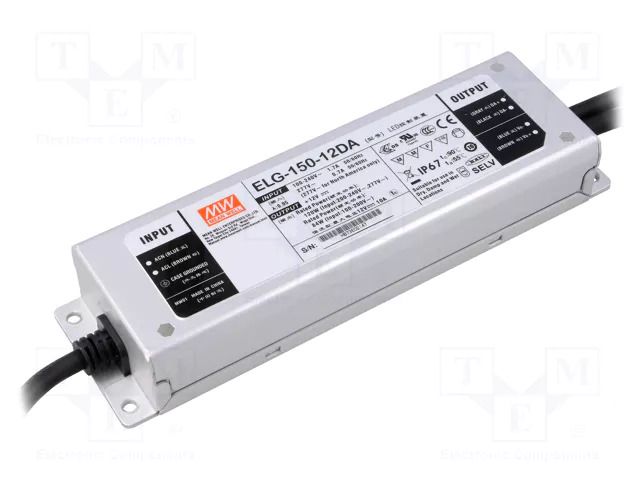 Power supply: switching; LED; 120W; 12VDC; 10A; 100÷305VAC; IP67 MEAN WELL ELG-150-12DA