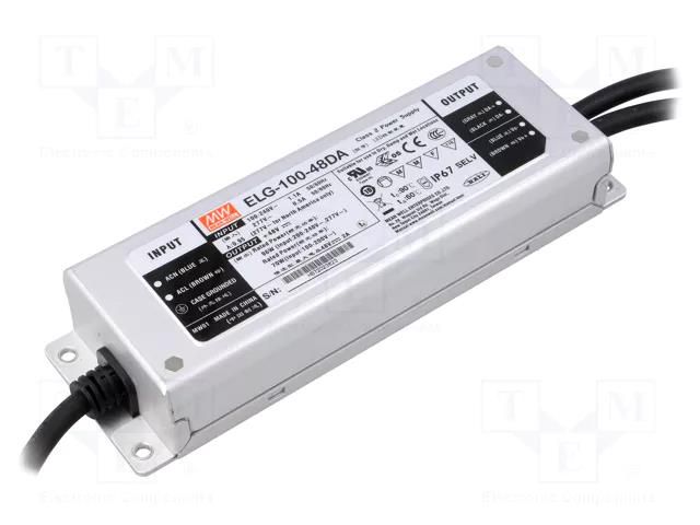 Power supply: switching; LED; 100W; 48VDC; 2A; 100÷305VAC; IP67 MEAN WELL ELG-100-48DA